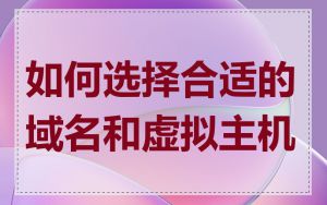 如何选择合适的域名和虚拟主机