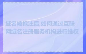 域名被抢注后,如何通过互联网域名注册服务机构进行维权