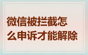 微信被拦截怎么申诉才能解除