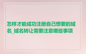 怎样才能成功注册自己想要的域名_域名转让需要注意哪些事项