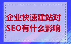 企业快速建站对SEO有什么影响