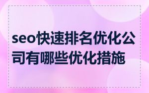 seo快速排名优化公司有哪些优化措施