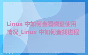 Linux 中如何查看磁盘使用情况_Linux 中如何查找进程
