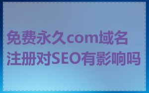免费永久com域名注册对SEO有影响吗