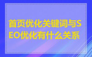 首页优化关键词与SEO优化有什么关系