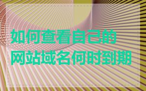 如何查看自己的网站域名何时到期