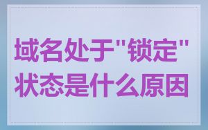域名处于"锁定"状态是什么原因