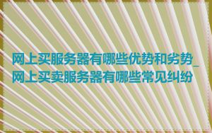 网上买服务器有哪些优势和劣势_网上买卖服务器有哪些常见纠纷