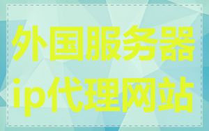 外国服务器ip代理网站