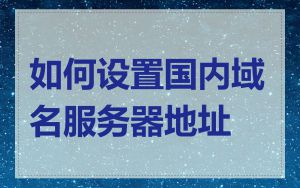 如何设置国内域名服务器地址