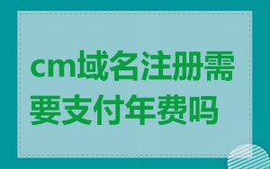 cm域名注册需要支付年费吗