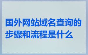 国外网站域名查询的步骤和流程是什么