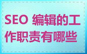 SEO 编辑的工作职责有哪些