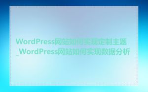 WordPress网站如何实现定制主题_WordPress网站如何实现数据分析