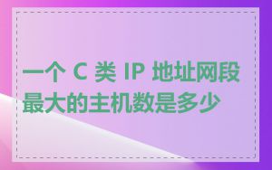 一个 C 类 IP 地址网段最大的主机数是多少