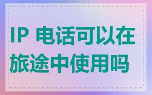 IP 电话可以在旅途中使用吗