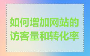 如何增加网站的访客量和转化率