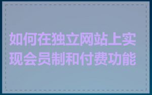 如何在独立网站上实现会员制和付费功能