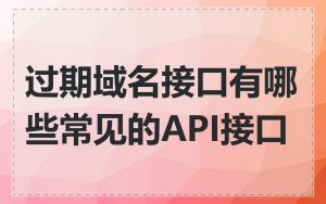 过期域名接口有哪些常见的API接口