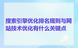 搜索引擎优化排名规则与网站技术优化有什么关键点
