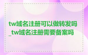 tw域名注册可以做转发吗_tw域名注册需要备案吗