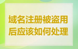 域名注册被盗用后应该如何处理