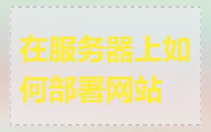 在服务器上如何部署网站