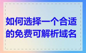 如何选择一个合适的免费可解析域名