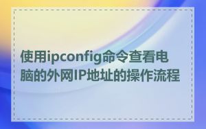 使用ipconfig命令查看电脑的外网IP地址的操作流程