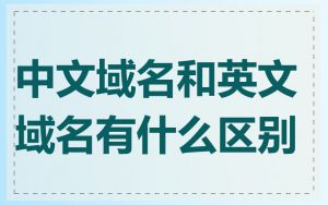 中文域名和英文域名有什么区别