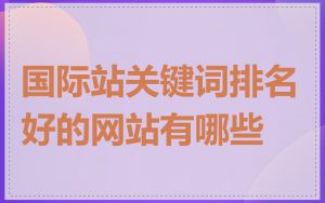 国际站关键词排名好的网站有哪些