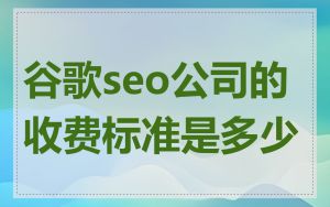 谷歌seo公司的收费标准是多少