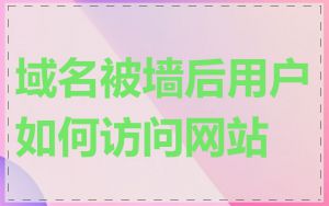 域名被墙后用户如何访问网站