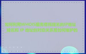 如何利用WHOIS服务查找域名的IP地址_域名和 IP 地址的对应关系是如何维护的