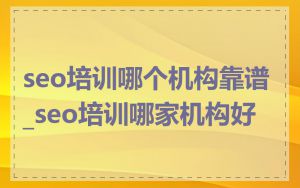seo培训哪个机构靠谱_seo培训哪家机构好