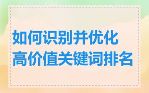 如何识别并优化高价值关键词排名