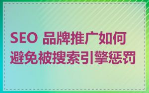 SEO 品牌推广如何避免被搜索引擎惩罚
