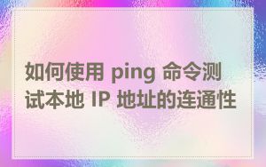 如何使用 ping 命令测试本地 IP 地址的连通性