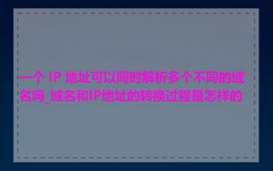 一个 IP 地址可以同时解析多个不同的域名吗_域名和IP地址的转换过程是怎样的
