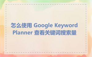 怎么使用 Google Keyword Planner 查看关键词搜索量