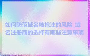 如何防范域名被抢注的风险_域名注册商的选择有哪些注意事项