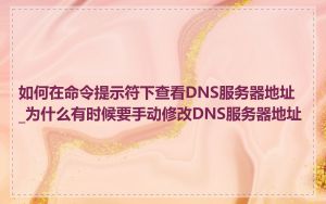 如何在命令提示符下查看DNS服务器地址_为什么有时候要手动修改DNS服务器地址