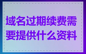 域名过期续费需要提供什么资料