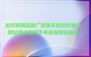 如何将网站推广到更多的目标受众_网站建设对新手来说有哪些挑战