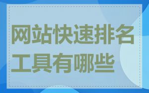 网站快速排名工具有哪些
