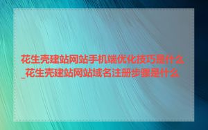 花生壳建站网站手机端优化技巧是什么_花生壳建站网站域名注册步骤是什么