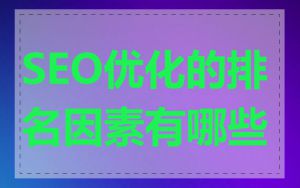 SEO优化的排名因素有哪些