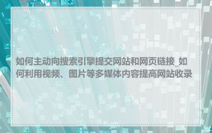 如何主动向搜索引擎提交网站和网页链接_如何利用视频、图片等多媒体内容提高网站收录