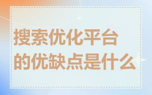 搜索优化平台的优缺点是什么