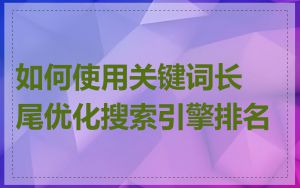 如何使用关键词长尾优化搜索引擎排名